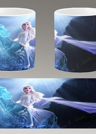 Чашка біла керамічна "холодне серце" frozen abc