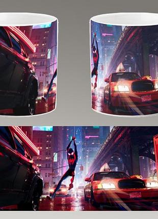 Чашка белая керамическая "человек-паук: через вселенные" spider-man abc