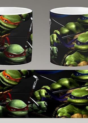 Чашка біла керамічна "черепашки-ніндзя" teenage mutant ninja turtles abc