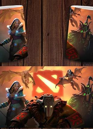 Чашка біла керамічна "dota 2" дота 2 abc