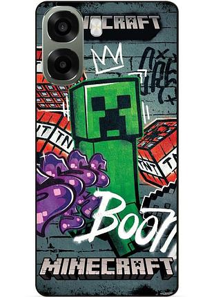 Силіконовий чохол бампер для oppo a6x з малюнком майнкрафт minecraft