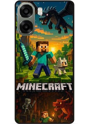 Силіконовий чохол бампер для oppo a6x з картинкою майнкрафт minecraft