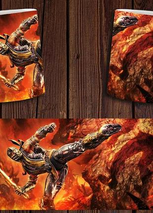 Чашка біла керамічна з принтом "mortal kombat" мортал комбат abc