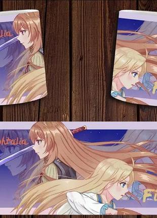 Чашка белая керамическая "восхождение героя щита" the rising of the shield hero abc