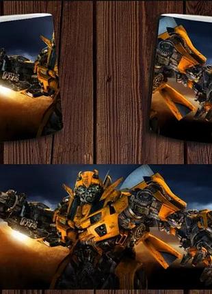 Чашка біла керамічна з принтом "transformers" трансформері abc