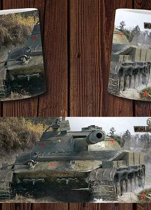 Чашка белая керамическая с принтом "world of tanks" світ танків abc