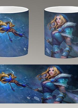Чашка біла керамічна "dota 2" дота 2 abc