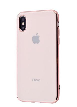 Чохол накладка crystal для iphone x/xs рожевий