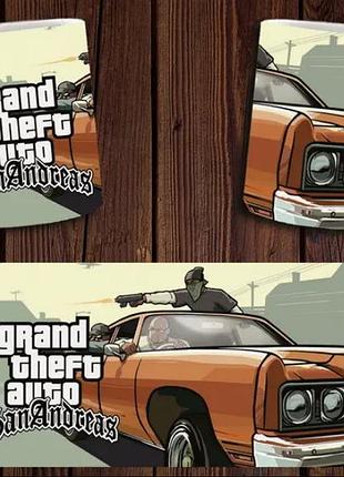 Чашка белая керамическая "gta san andreas" гта сан андреас abc