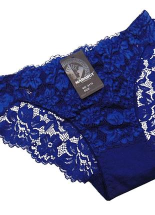 Кружевные трусики хлопок marabut 2xl синие 5115