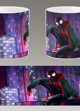 Чашка белая керамическая "человек-паук: через вселенные" spider-man abc