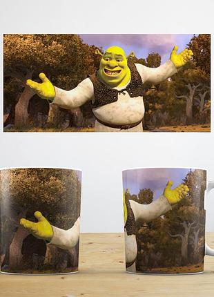 Чашка з прінтом шрек abc