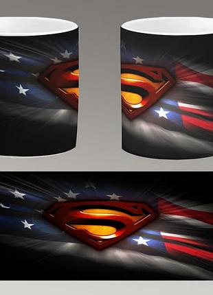 Чашка біла керамічна "супермен логотип" superman — logo abc