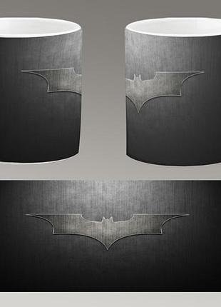 Чашка белая керамическая "бэтмен логотип" batman logo abc