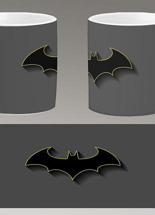 Чашка белая керамическая "бэтмен логотип" batman logo abc