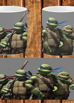 Чашка біла керамічна "черепашки-ніндзя" teenage mutant ninja turtles abc