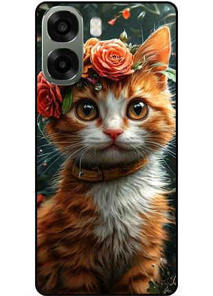 Силіконовий бампер чохол для oppo a6x з малюнком кошеня