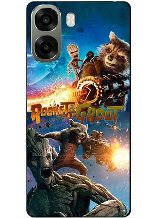 Силіконовий чохол бампер для oppo a6x rocket groot ракета грут стражі галактики