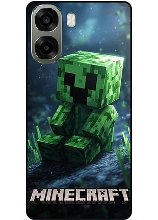 Силіконовий чохол бампер для oppo a6x стів minecraft кріпер майнкрафт