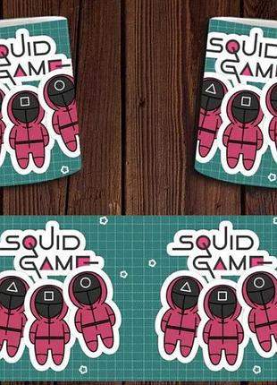 Чашка біла керамічна "гра в кальмара" squid game abc