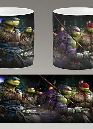 Чашка біла керамічна "черепашки-ніндзя" teenage mutant ninja turtles abc