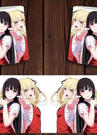 Чашка белая керамическая "безумный азарт" kakegurui abc