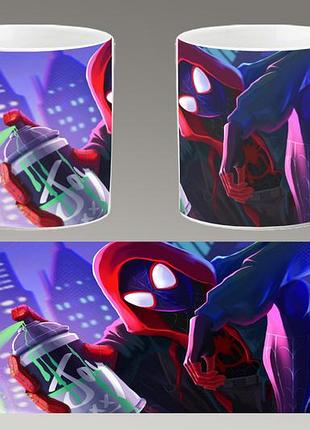 Чашка белая керамическая "человек-паук: через вселенные" spider-man abc