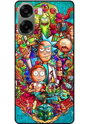 Силіконовий чохол бампер для oppo a6x з малюнком rick and morty рік і морті