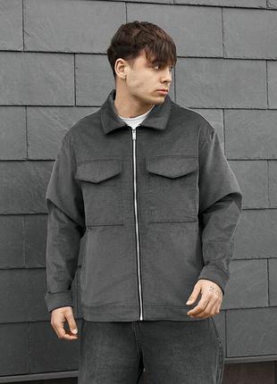 Чоловіча вельветова куртка в рубчик staff my gray