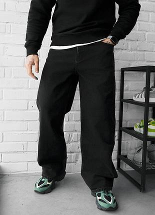 Чоловічі молодіжні якісні джинси staff 01 black baggy
