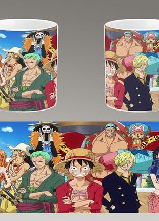 Чашка белая керамическая "ван пис" one piece abc