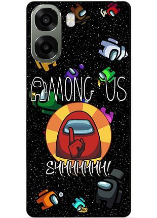 Силіконовий чохол бампер для oppo a6x з малюнком among us амонг ас