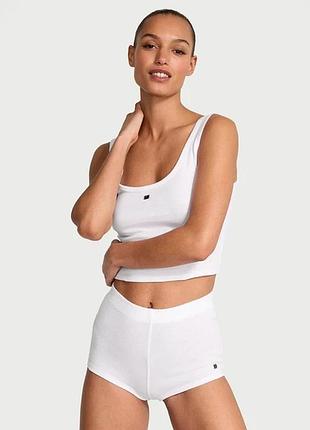 Женская пижама victoria’s secret 631266823510) tank & shorts pajama set l белая