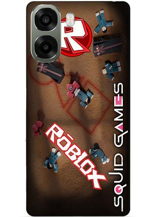 Силіконовий чохол бампер для oppo a6x з малюнком roblox гра в кальмара роблокс