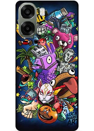 Силіконовий чохол бампер для oppo a6x з картинкою фортнайт fortnite