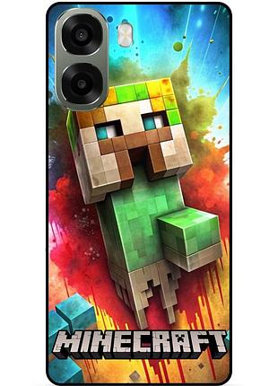 Силіконовий чохол бампер для oppo a6x з малюнком майнкрафт minecraft