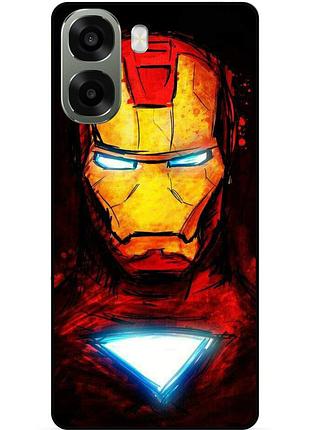Силіконовий бампер чохол для oppo a6x з малюнком marvel марвел залізна людина iron man