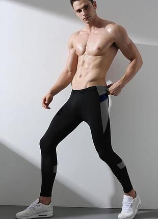 Чоловічі легінси superbody. колір чорний. артикул: 32-0080