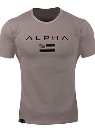 Спортивная футболка от alpha коричневого цвета