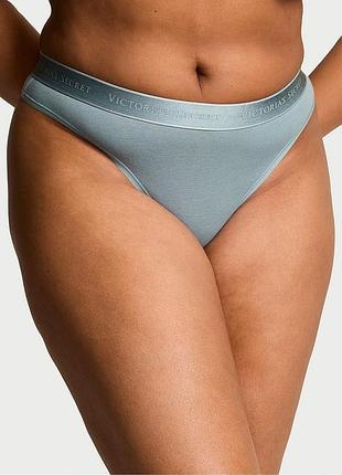Женские трусики victoria's secret (329425442877) thong logo cotton jupiter s зеленые