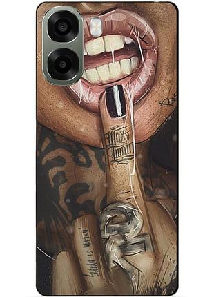 Чехол силиконовый бампер для oppo a6x с рисунком swag