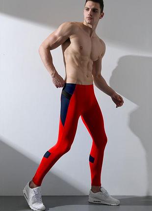 Чоловічі легінси superbody. колір червоний. артикул: 32-0077