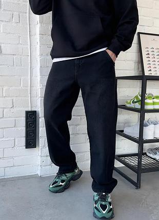 Черные молодежные джинсы staff 3 black baggy