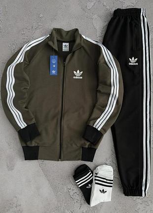Спортивный костюм adidas кофта + штаны лампас весна\осень турецкая двунитка (носки в подарок), адидас костюм xxxl