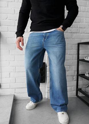 Чоловічі молодіжні якісні джинси staff 01 blue baggy