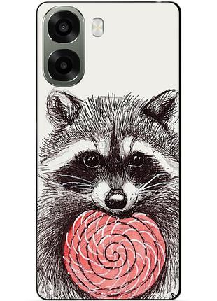 Силіконовий чохол бампер для oppo a6x з малюнком єнот