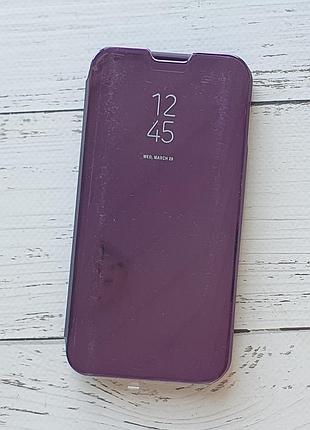 Чехол-книжка для samsung galaxy s10e (g970) силиконовый, пластиковый, фиолетовый