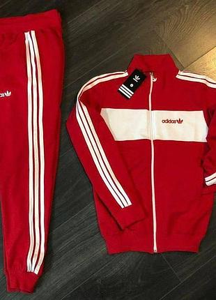 Спортивный костюм adidas кофта+штаны красный весна\осень турецкая двунить, адидас костюм муж xxl