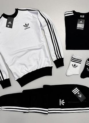 Спортивный костюм adidas мужской + футболка весна\осень турецкая двунитка (носки в подарок), адидас костюм xl