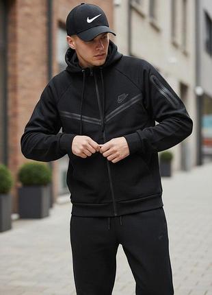 Спортивный костюм мужской nike dry -fit кофта + штаны черный весна\осень турецкая двунитка, найк костюм олимпийка и штаны xl